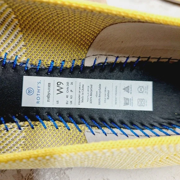 NEW Rothy's The Flat Lemon Stripe Slip On Round Toe Ballet Shoes  F298 - Picture 7 of 8